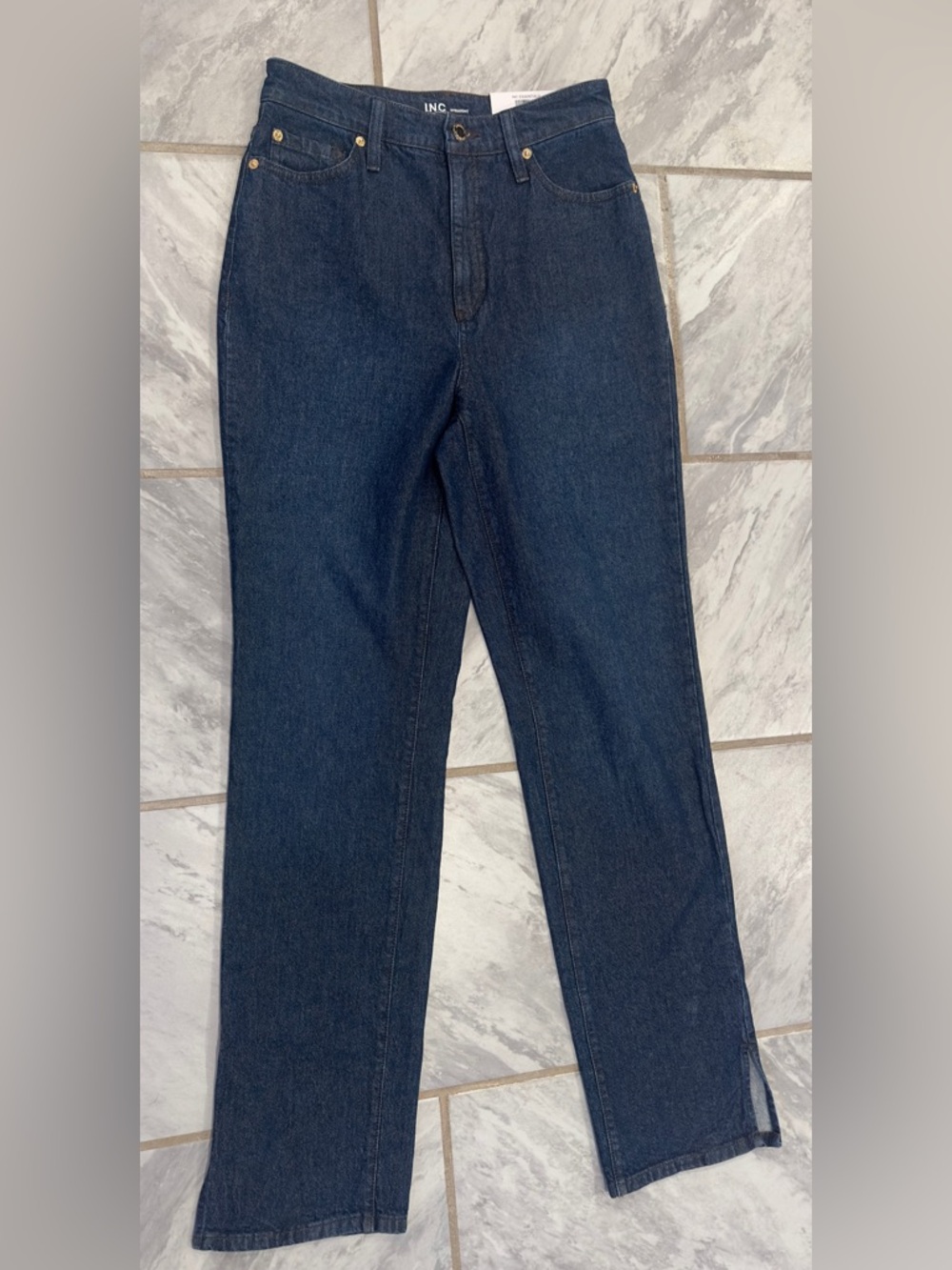 NWT INC International Concepts Womens Straight Dark Blue Jeans Size 6 (28W)